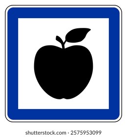 Apple and road sign on white