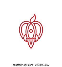 Diseño del logotipo de Apple Rocket Line