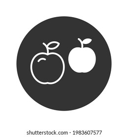 Apple round vector icon. Apple flat sign design. Apple symbol pictogram