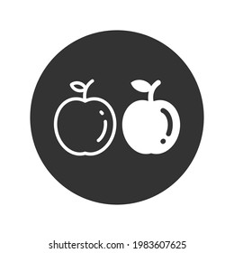 Apple round vector icon. Apple flat sign design. Apple symbol pictogram