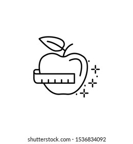 Apple ruler icon. Simple line, outline vector of diet icons for ui and ux, website or mobile application