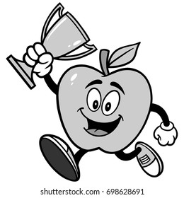 Apple Running with a Trophy Illustration