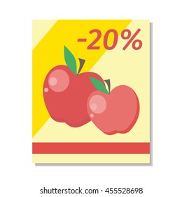 Apple sale vector in flat style design