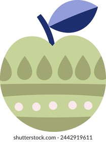 Apfel mit skandinavischen Muster Vektor-Illustration