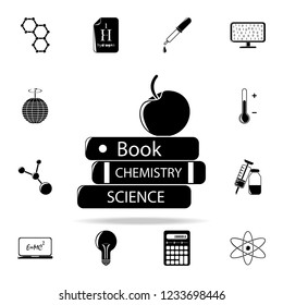 apple and scientific books icon. The science icons universal set for web and mobile