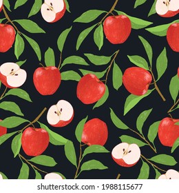 Apple Seamless Digital Illustration Pattern