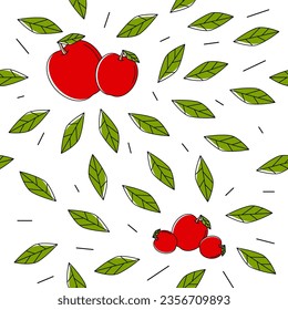 Apple seamless pattern background.  For paper, cover, fabric, gift wrap, wall art, interior decoration. Vector illustration EPS10
