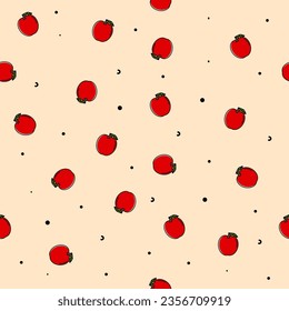 Apple seamless pattern background.  For paper, cover, fabric, gift wrap, wall art, interior decoration. Vector illustration EPS10