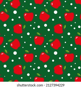 apple seamless pattern background. vector illustration