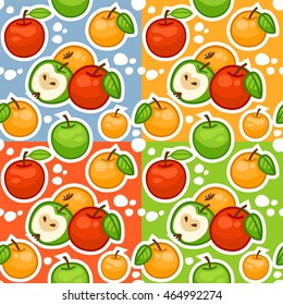 apple seamless pattern color set