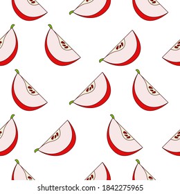 Apple seamless pattern design. Apple fruit pattern background. Fruit seamless pattern isolated.
