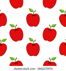 Apple seamless pattern design. Apple fruit pattern background. Fruit seamless pattern isolated.