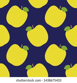 Apple seamless pattern. Fashion design. Fresh fruit. Vector sketch background. Food print for clothes, kitchen tablecloth, curtain or dishcloth