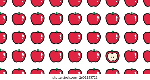 apple seamless pattern fruit vector cartoon doodle scarf isolated repeat background tile wallpaper gift wrapping paper textile illustration design