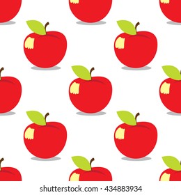 Apple seamless pattern on a white background for design surface.