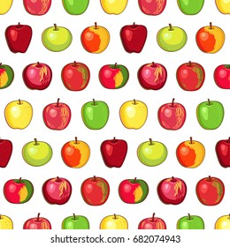 Apple seamless pattern on white background.