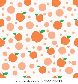 Apple Seamless Pattern Template, orange