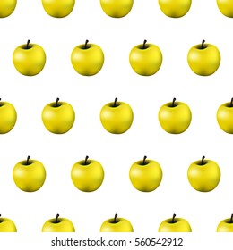 Apple seamless pattern texture in a realistic style, isolated. Vector illustration, wallpaper with organic fruit, healthy veggie meals for your Projects summary textiles, wrap.
