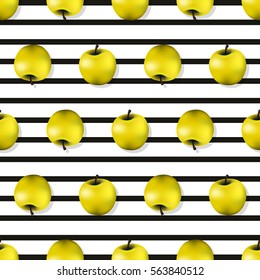 Apple seamless pattern texture in a realistic style, isolated. Vector illustration, wallpaper with organic fruit, healthy veggie meals for your Projects summary textiles, wrap.