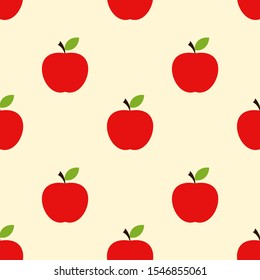 Apple seamless pattern. Vector illustration.