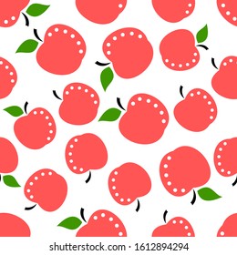 Apple seamless pattern. Vector illustration.