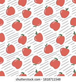 Apple seamless pattern. Vector illustration