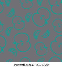 Apple seamless pattern. Vector illustration.