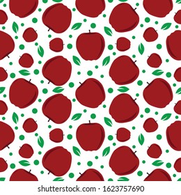 Apple seamless pattern vector, isolated on white background. Ready to print, Easy to edit, suitable for background, wallpaper, clothes, etc.