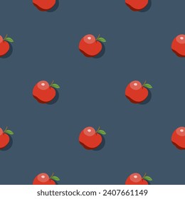 Apple seamless pattern. Vegan organic eco fruit background. vector illustration.