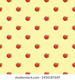 Apple nahtlose Muster. Veganer Bio-Öko-Frucht-Hintergrund. Vektorillustration.