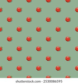 Patrón de Apple sin fisuras. Fondo de frutas ecológicas veganas. Ilustración vectorial.