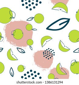 Apple  seamless pattern for your design. Modern background 