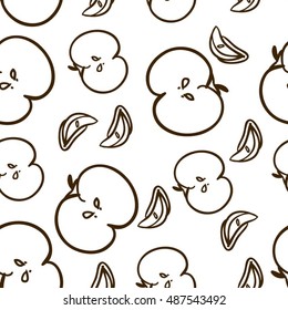 apple seamless patterns with cherry, strawberry, pears. Vector illustration