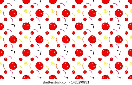 Apple Seamless Patterns with Various Styles.  Patterns for Background, Wallpaper, Fabric, Gift Paper, etc. Vector Illustration. EPS 10