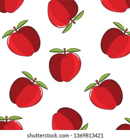 Apple Seamless Vector Pattern On White Background