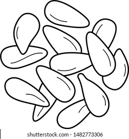 Apple seeds. Vector outline icon.