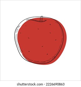 Apple set. Abstract modern set of apple icons, whole, isolated on a white background. For internet, printing, product design, logo. Line, contour. Vector hand-drawn flat illustration.