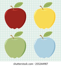 apple set background, illustration in vector format