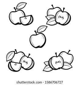 Apple set. Collection icons apple. Vector