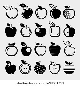 Apple set. Collection icons apple. Vector