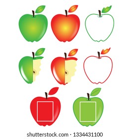 Apple set icon in white background.