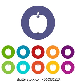Apple set icons in different colors isolated on white background