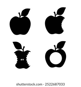 Apple set icons,  apple symbol. Vector illustration