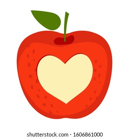 Apple set isolated on white background. Vector illustration.