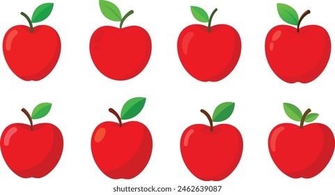 Apple set vector illustration icons.