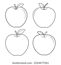 Ilustração e estilo vetorial do conjunto Apple