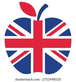 Apple Shape British Flag Creative UK Fruit Symbol