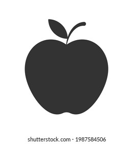 Apple shape icon. Fruit silhouette symbol logo. Vector illustration image. Isolated on white background.
