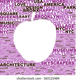 apple shaped vector tag cloud for New York City 