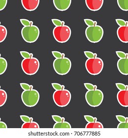 Apple Shiny Fruit Seamless Dark Pattern Background